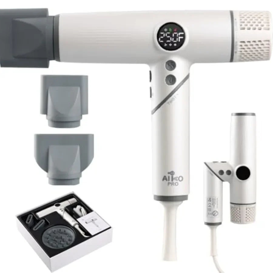 Ionic Hair Dryer 1800W High-Speed Foldable Travel Blow Dryer with Brushless Motor for Fast Drying Frizz Control 3 Temperatures