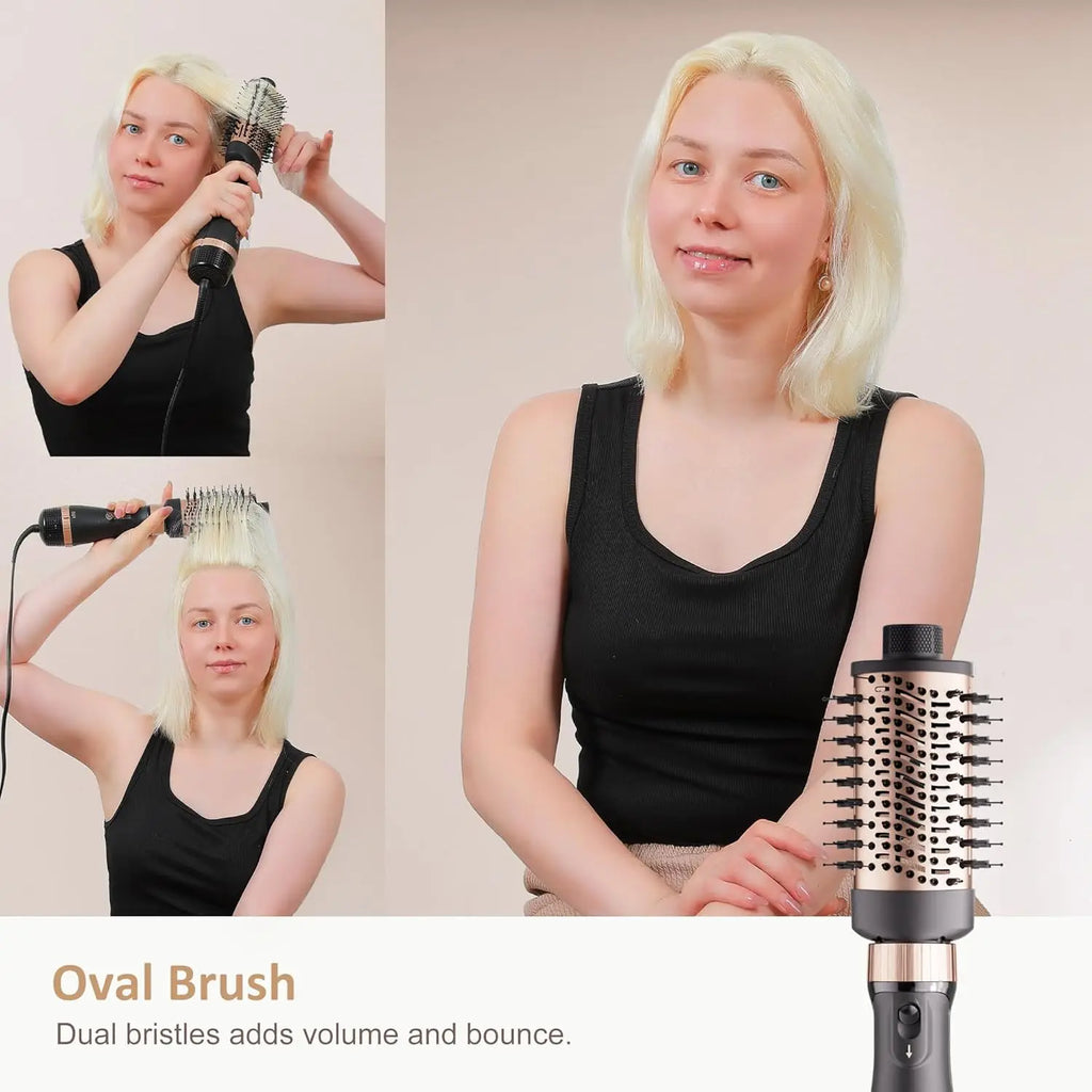 Hair Dryer Brush Set with 5 Attachments, Ionic Function for Salon Blowouts, Volumizing, Straightening and Frizz Free