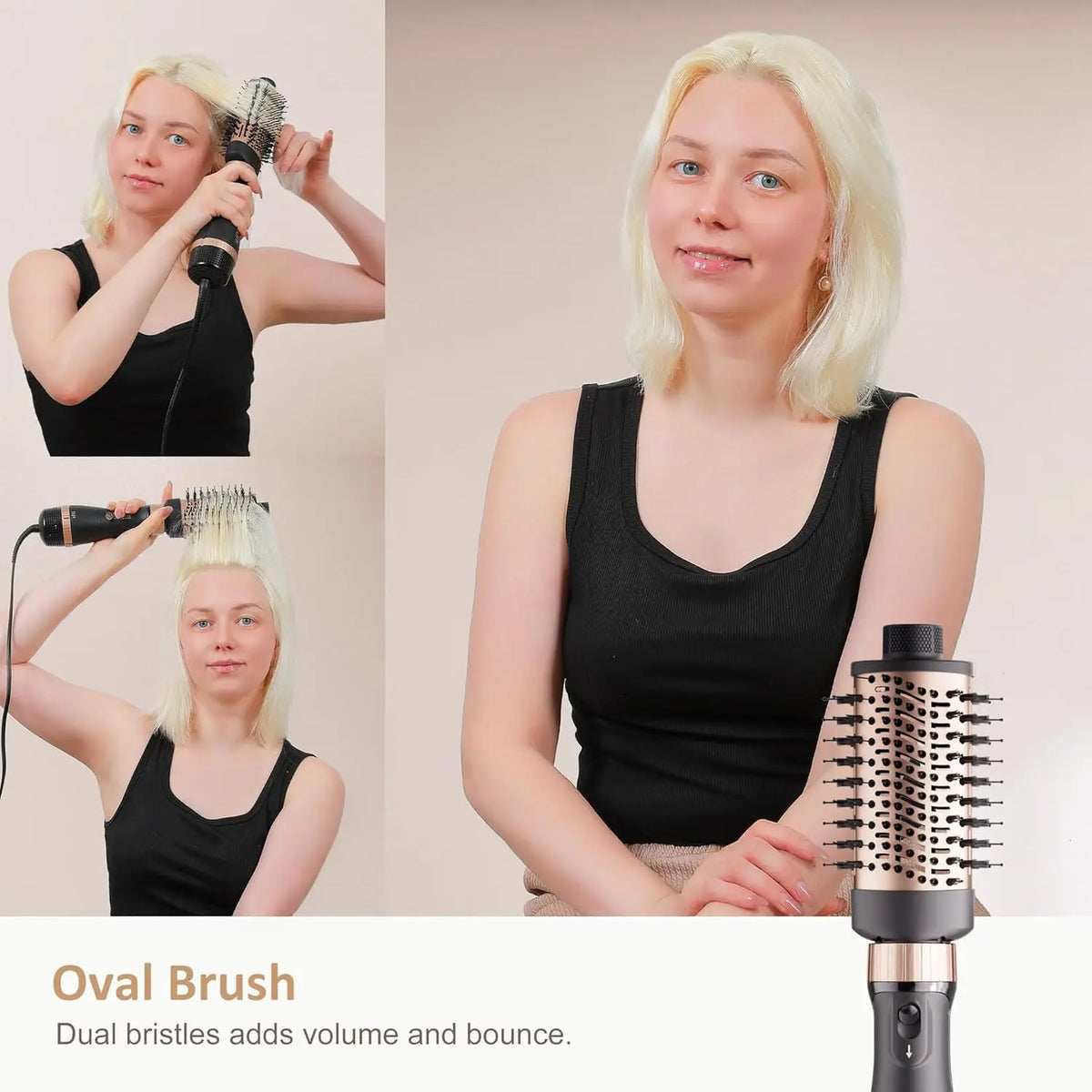 Hair Dryer Brush Set with 5 Attachments, Ionic Function for Salon Blowouts, Volumizing, Straightening and Frizz Free