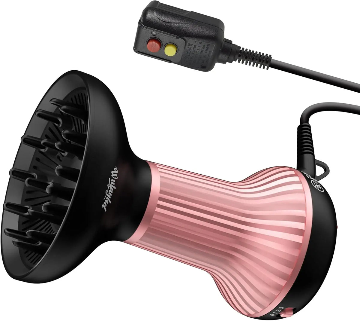 Ceramic Hair Dryer for Curly Hair: Lightweight 2-in-1 Design, Reduces Frizz & Enhances Curls, Portable with Safety Plug