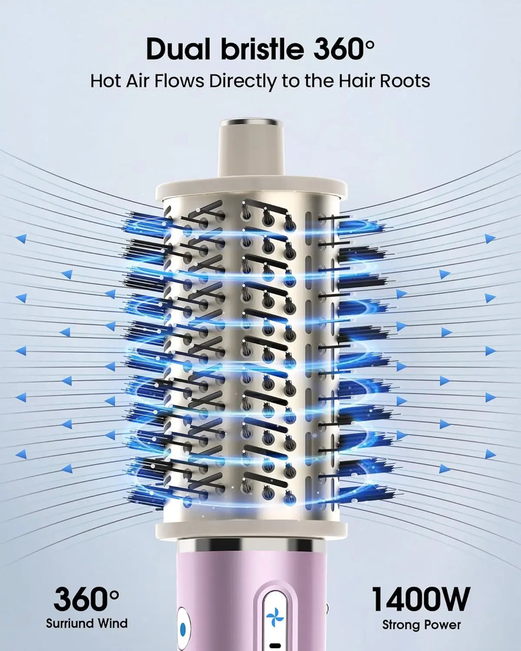 Air Wrap Hair Styler：5 in 1 Hair Dryer Brush Set With High-Speed Negative Ionic Blow Dryer Detachable Air Curler auto Air Wrap